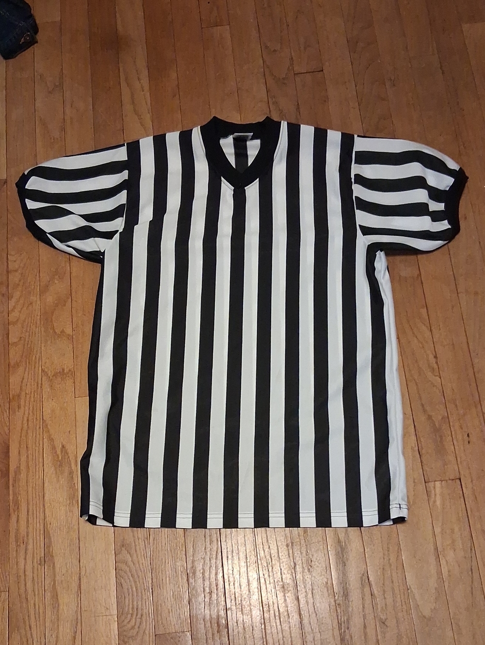 referee jersey alleson athletic mens m shirt zebra stripe halloween ln!